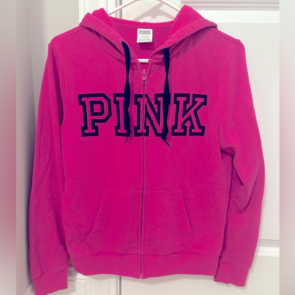 Hot Pink Victorias Secret Zip Up Hoodie